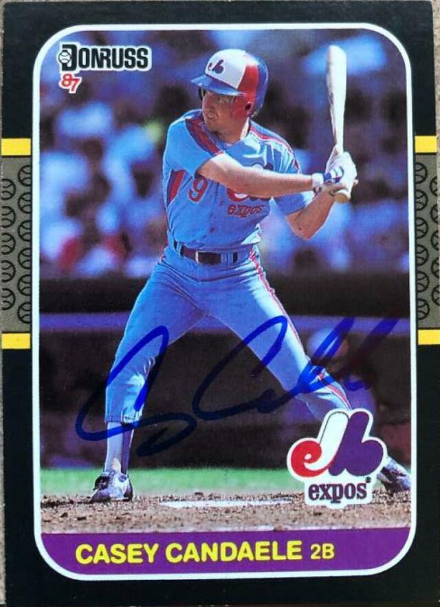 Casey Candaele Signed 1987 Donruss Baseball Card - Montreal Expos - PastPros