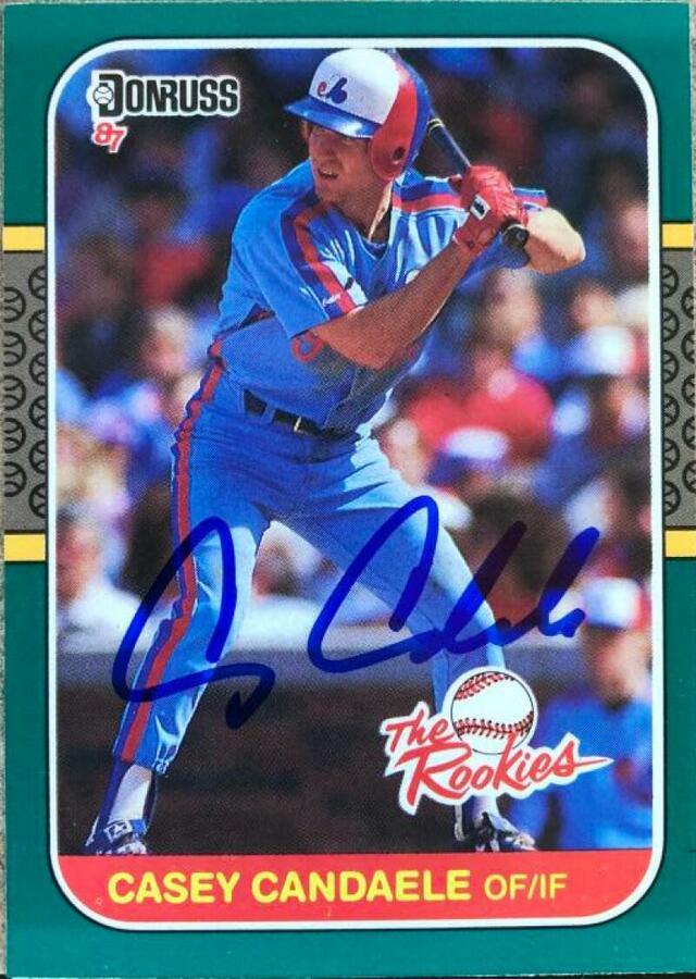 Casey Candaele Signed 1987 Donruss Rookies Baseball Card - Montreal Expos - PastPros