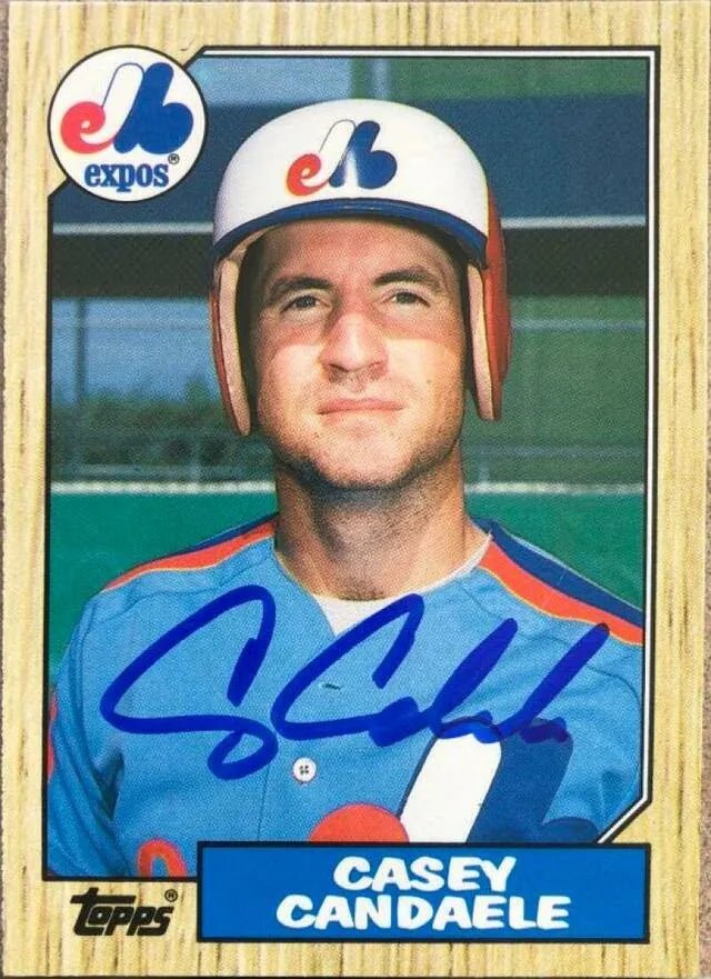 Casey Candaele Signed 1987 Topps Traded Baseball Card - Montreal Expos