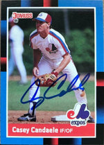 Casey Candaele Signed 1988 Donruss Baseball Card - Montreal Expos - PastPros