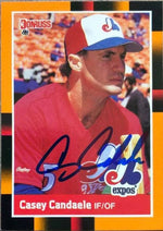 Casey Candaele Signed 1988 Donruss Baseball's Best Baseball Card - Montreal Expos