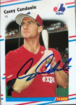 Casey Candaele Signed 1988 Fleer Baseball Card - Montreal Expos - PastPros