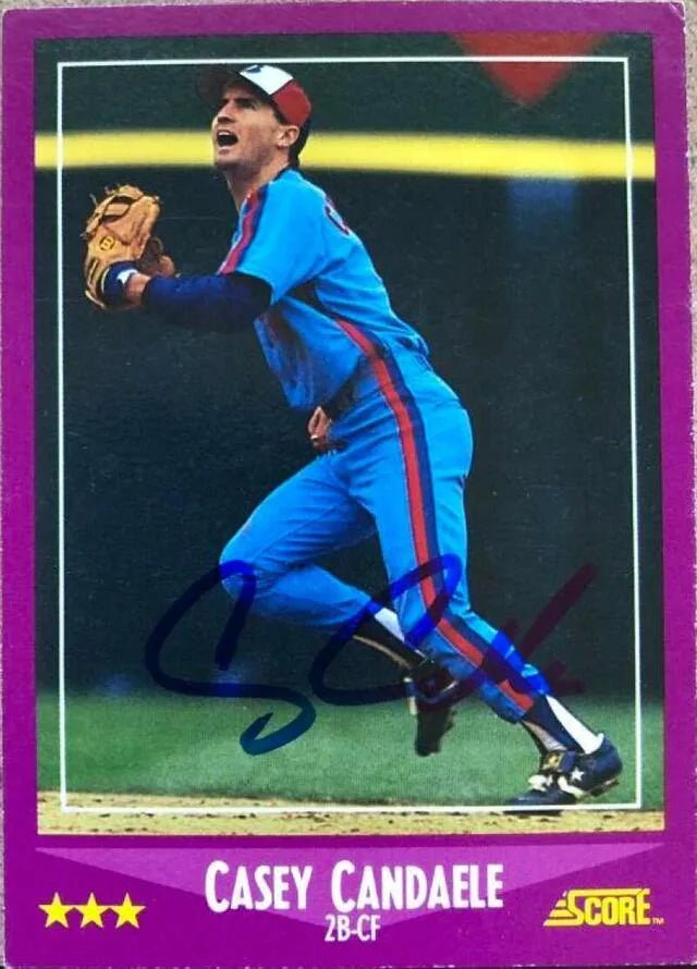 Casey Candaele Signed 1988 Score Baseball Card - Montreal Expos