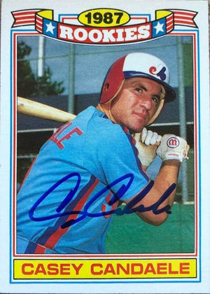 Casey Candaele Signed 1988 Topps Glossy Rookies Baseball Card - Montreal Expos - PastPros
