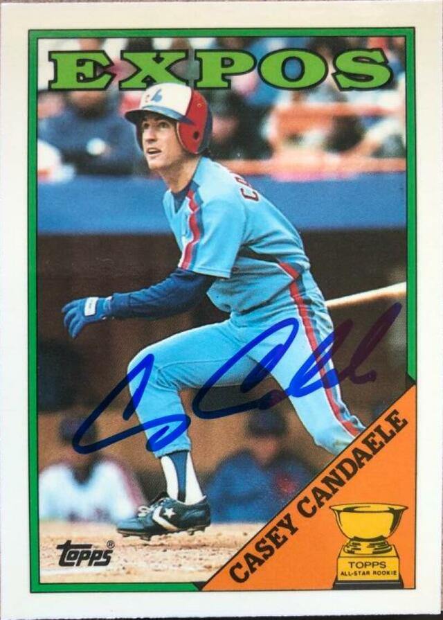 Casey Candaele Signed 1988 Topps Tiffany Baseball Card - Montreal Expos - PastPros