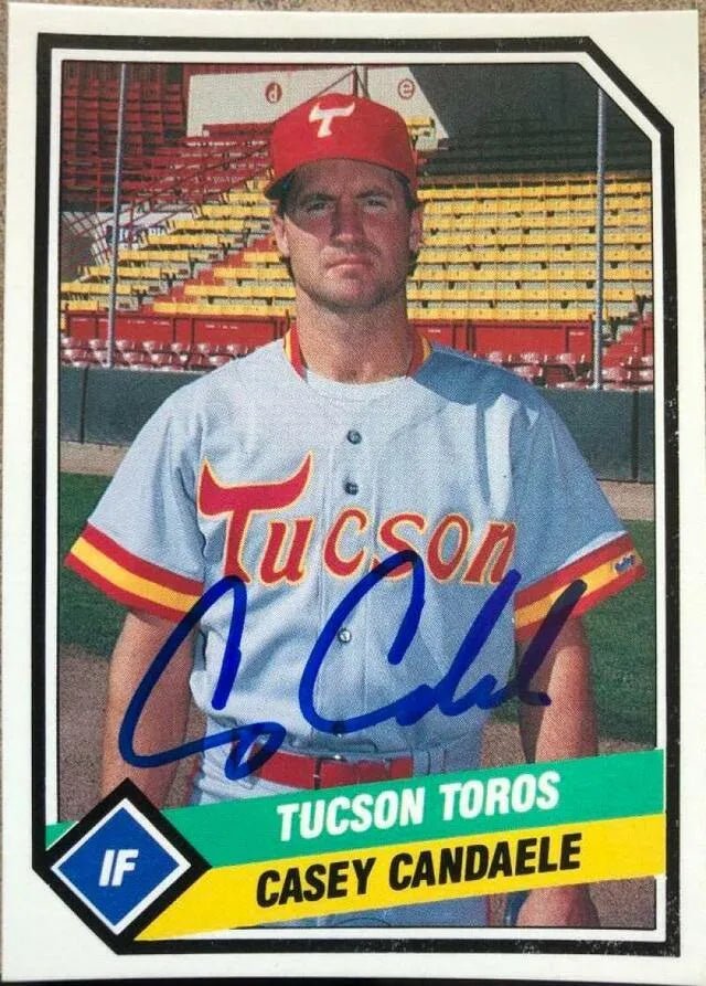 Casey Candaele Signed 1989 CMC Baseball Card - Tucson Toros