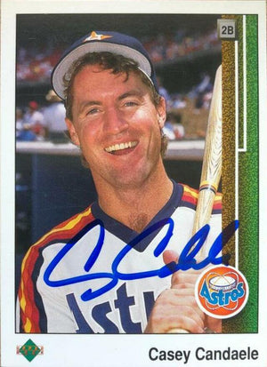 Casey Candaele Signed 1989 Upper Deck Baseball Card - Houston Astros - PastPros