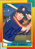 Casey Candaele Signed 1990 Topps Traded Baseball Card - Houston Astros