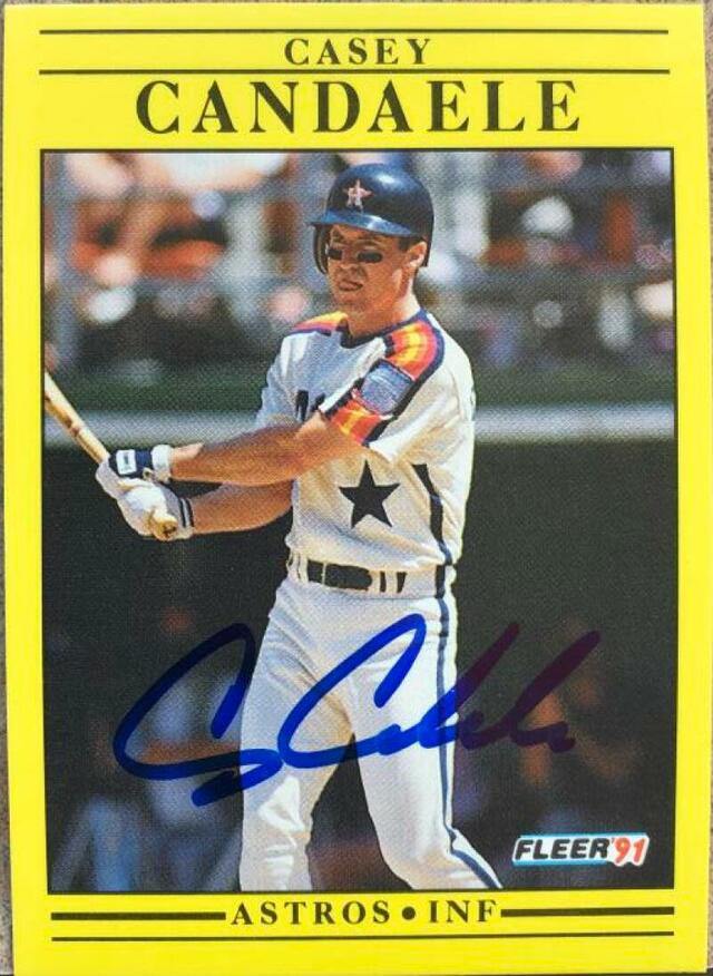 Casey Candaele Signed 1991 Fleer Baseball Card - Houston Astros - PastPros