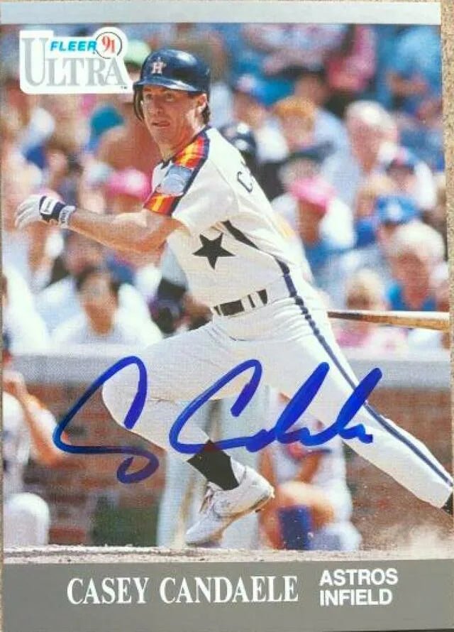 Casey Candaele Signed 1991 Fleer Ultra Baseball Card - Houston Astros