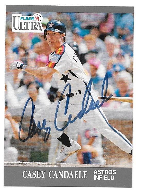 Casey Candaele Signed 1991 Fleer Ultra Baseball Card - Houston Astros - PastPros