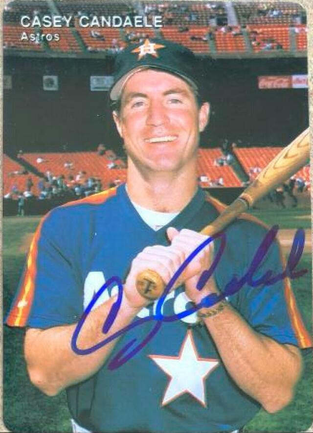 Casey Candaele Signed 1991 Mother's Cookies Baseball Card - Houston Astros - PastPros