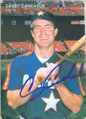 Casey Candaele Signed 1991 Mother's Cookies Baseball Card - Houston Astros
