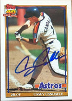 Casey Candaele Signed 1991 Topps Baseball Card - Houston Astros