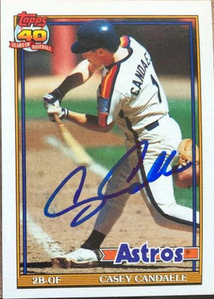 Casey Candaele Signed 1991 Topps Baseball Card - Houston Astros