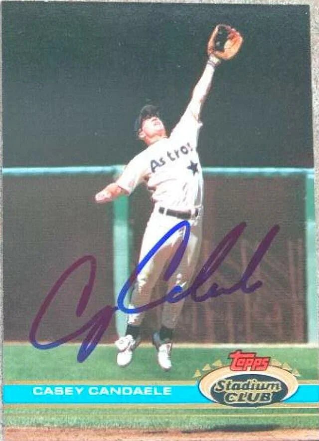 Casey Candaele Signed 1991 Topps Stadium Club Baseball Card - Houston Astros