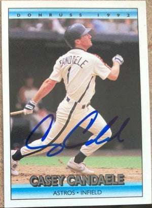 Casey Candaele Signed 1992 Donruss Baseball Card - Houston Astros