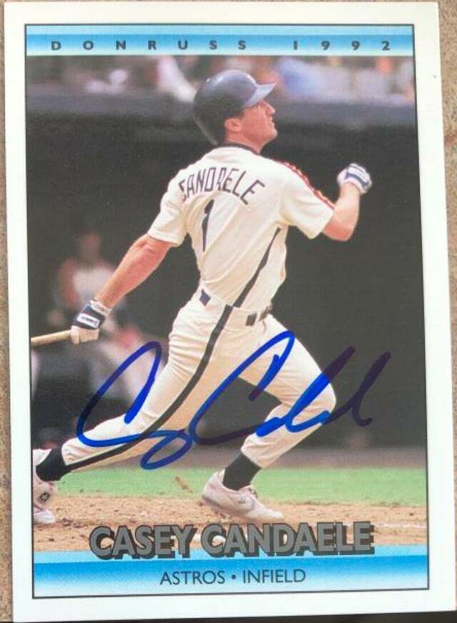 Casey Candaele Signed 1992 Donruss Baseball Card - Houston Astros - PastPros