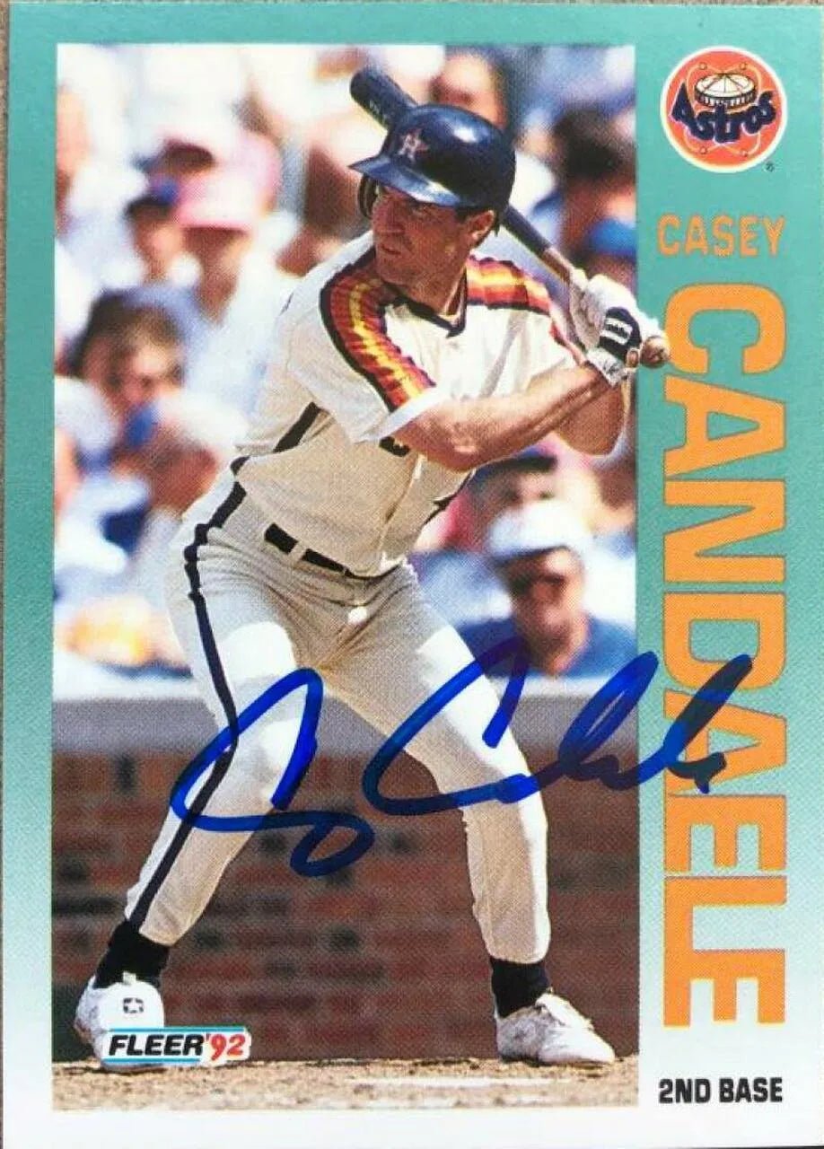 Casey Candaele Signed 1992 Fleer Baseball Card - Houston Astros