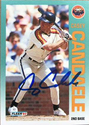 Casey Candaele Signed 1992 Fleer Baseball Card - Houston Astros - PastPros