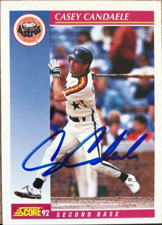 Casey Candaele Signed 1992 Score Baseball Card - Houston Astros