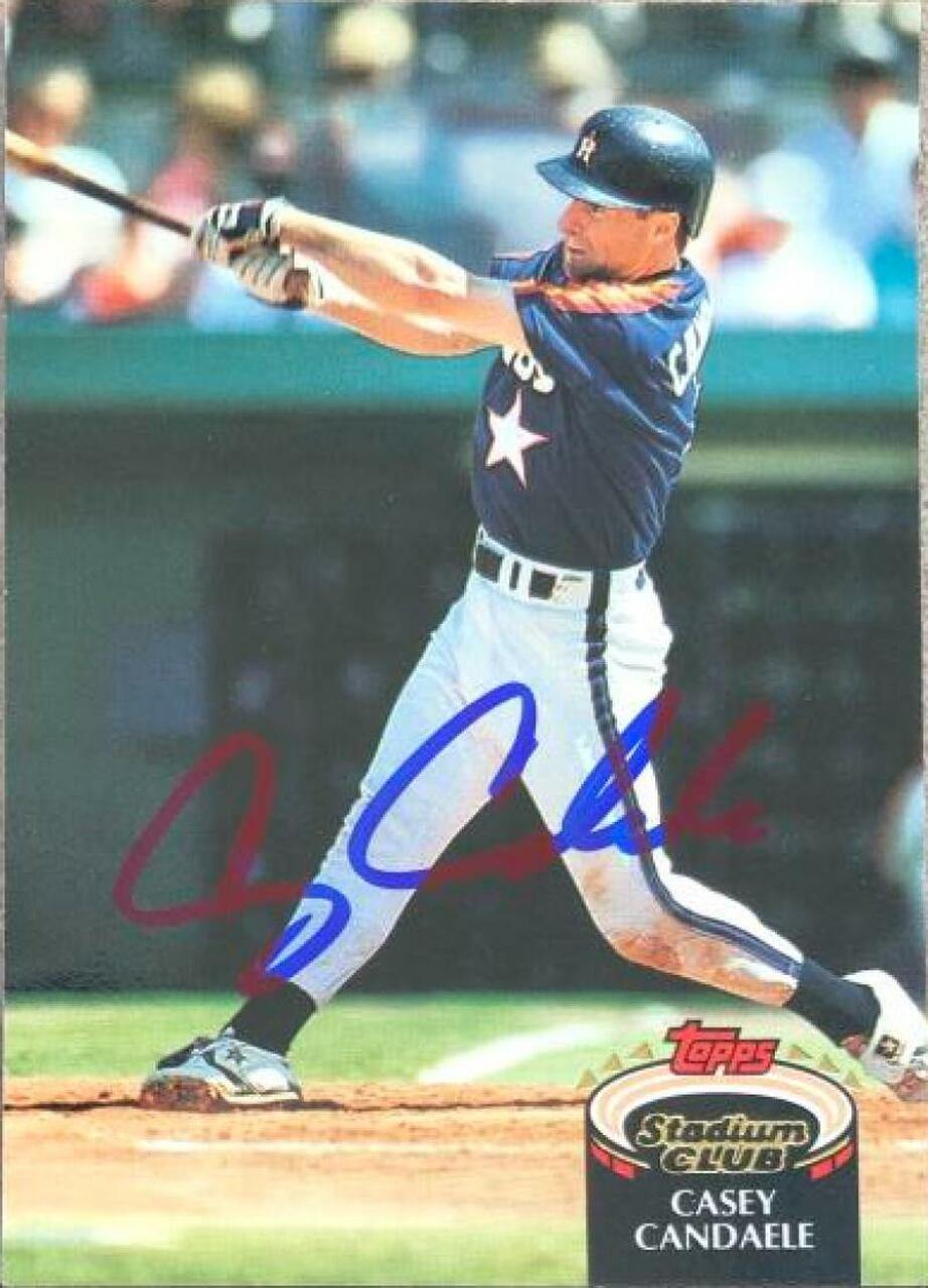 Casey Candaele Signed 1992 Stadium Club Baseball Card - Houston Astros - PastPros