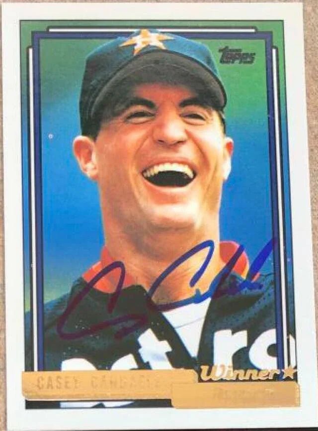 Casey Candaele Signed 1992 Topps Gold Winner Baseball Card - Houston Astros