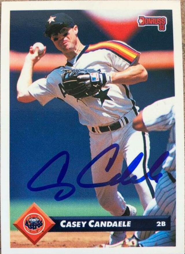 Casey Candaele Signed 1993 Donruss Baseball Card - Houston Astros - PastPros