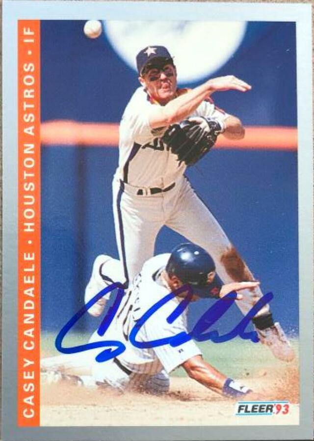 Casey Candaele Signed 1993 Fleer Baseball Card - Houston Astros - PastPros