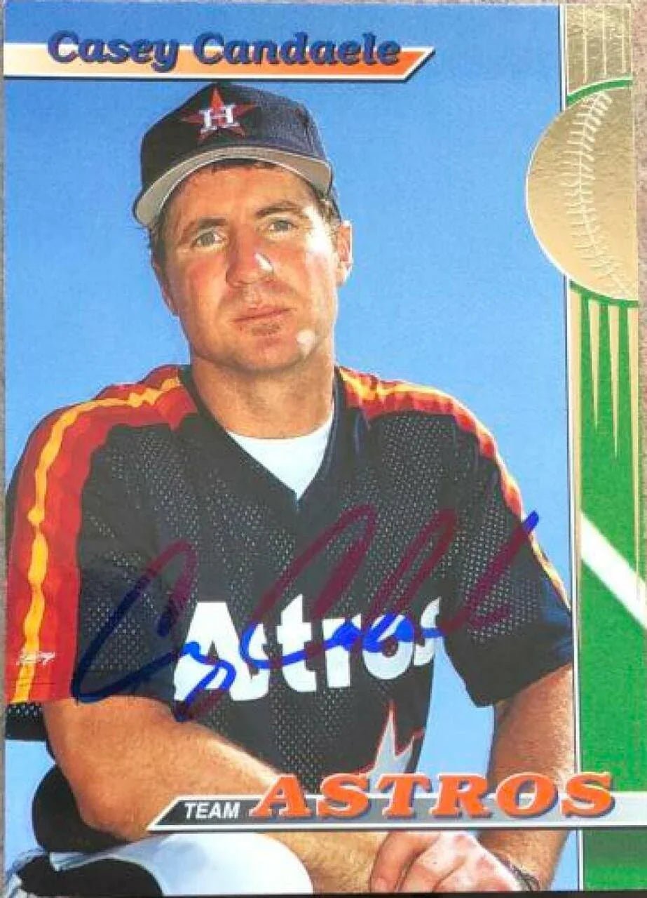 Casey Candaele Signed 1993 Stadium Club Team Baseball Card - Houston Astros