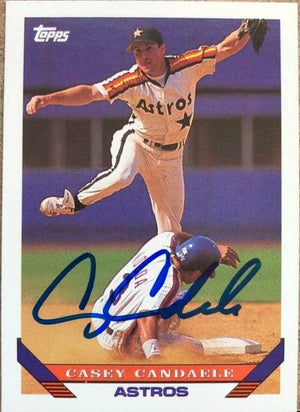 Casey Candaele Signed 1993 Topps Baseball Card - Houston Astros