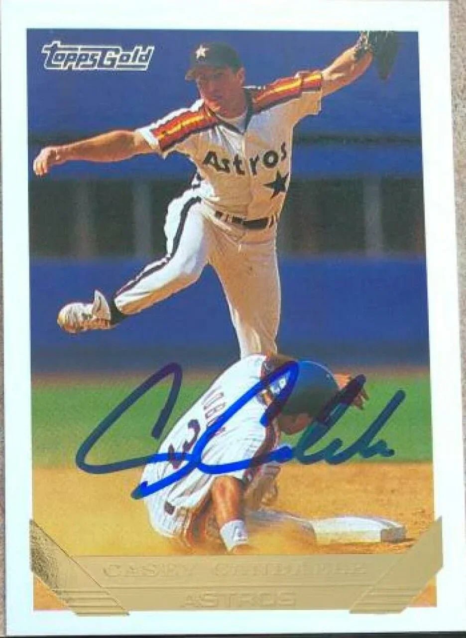 Casey Candaele Signed 1993 Topps Gold Baseball Card - Houston Astros