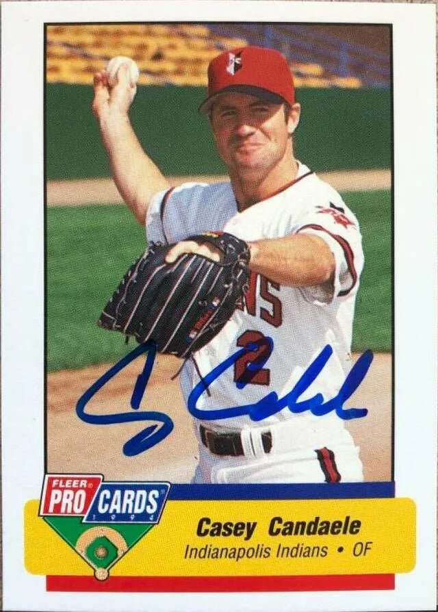 Casey Candaele Signed 1994 Fleer Pro Cards Baseball Card - Indianapolis Indians