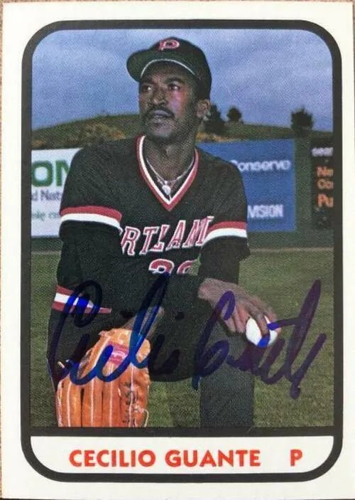 Cecilio Guante Signed 1981 TCMA Baseball Card - Portland Beavers