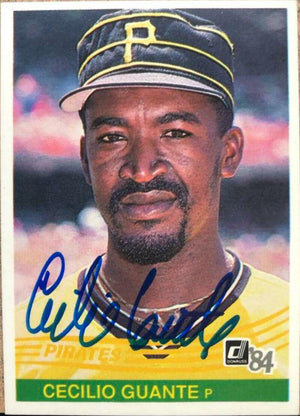Cecilio Guante Signed 1984 Donruss Baseball Card - Pittsburgh Pirates - PastPros