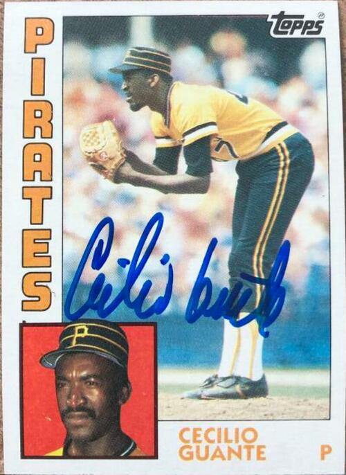 Cecilio Guante Signed 1984 Topps Baseball Card - Pittsburgh Pirates - PastPros