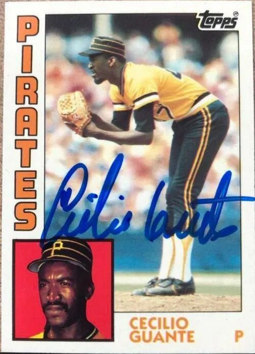 Cecilio Guante Signed 1984 Topps Tiffany Baseball Card - Pittsburgh Pirates