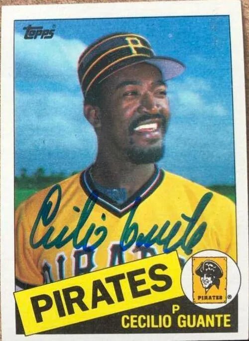 Cecilio Guante Signed 1985 Topps Baseball Card - Pittsburgh Pirates