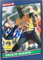 Cecilio Guante Signed 1986 Donruss Baseball Card - Pittsburgh Pirates