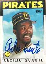 Cecilio Guante Signed 1986 Topps Baseball Card - Pittsburgh Pirates - PastPros