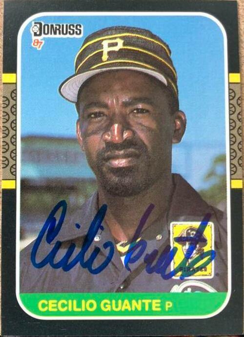 Cecilio Guante Signed 1987 Donruss Baseball Card - Pittsburgh Pirates - PastPros