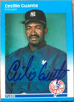 Cecilio Guante Signed 1987 Fleer Baseball Card - New York Yankees - PastPros