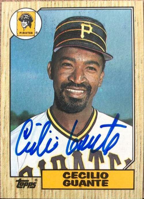 Cecilio Guante Signed 1987 Topps Baseball Card - Pittsburgh Pirates - PastPros