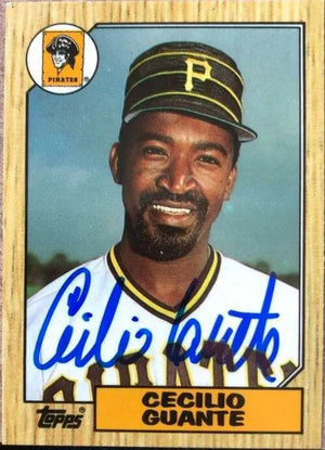 Cecilio Guante Signed 1987 Topps Tiffany Baseball Card - Pittsburgh Pirates - PastPros