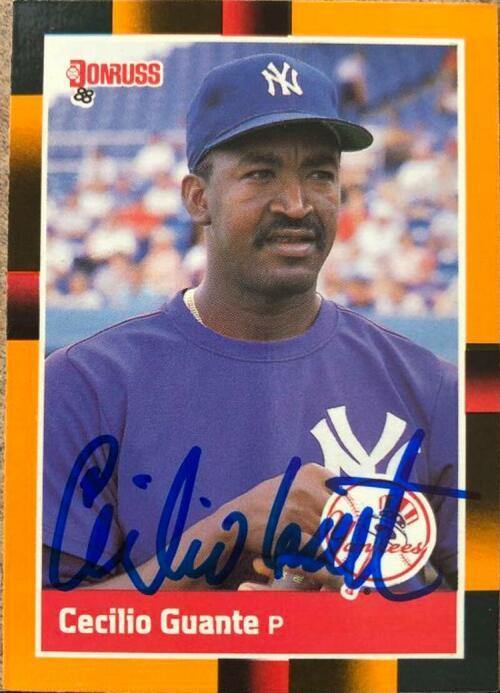 Cecilio Guante Signed 1988 Donruss Baseball's Best Baseball Card - New York Yankees - PastPros