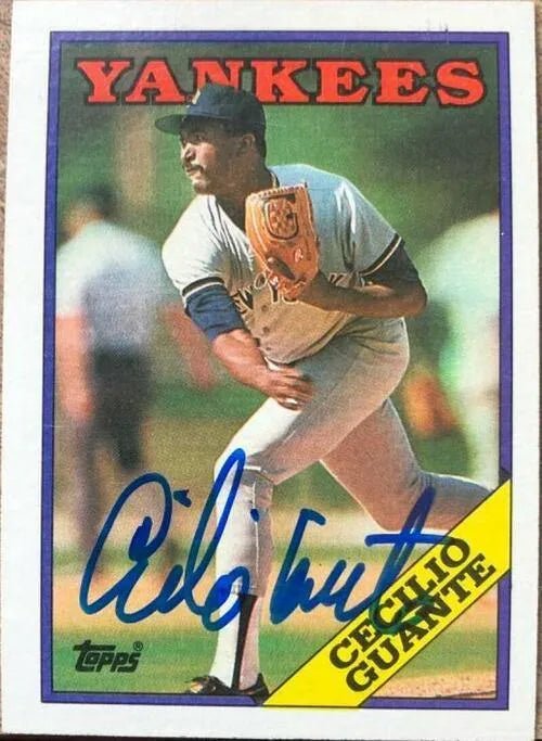 Cecilio Guante Signed 1988 Topps Baseball Card - New York Yankees