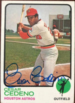 Cesar Cedeno Signed 1973 Topps Baseball Card - Houston Astros