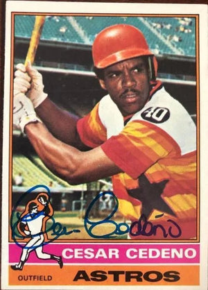 Cesar Cedeno Signed 1976 Topps Baseball Card - Houston Astros