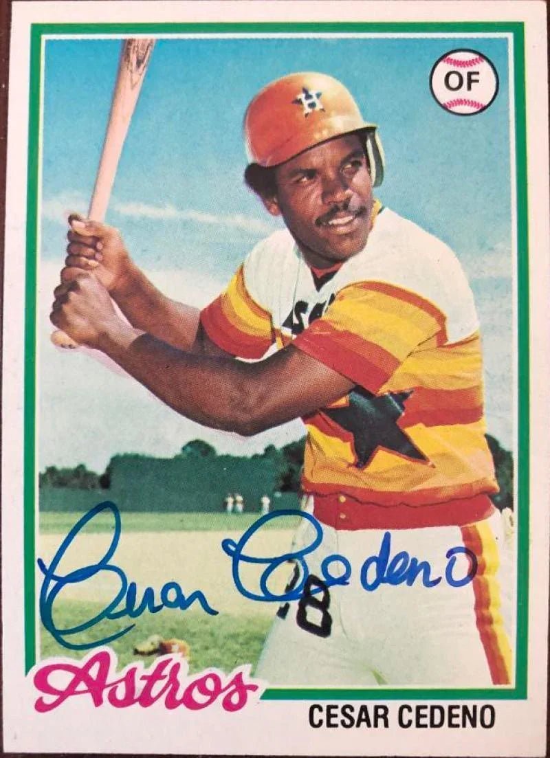 Cesar Cedeno Signed 1978 Topps Baseball Card - Houston Astros