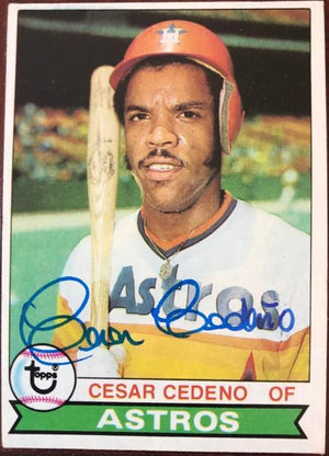 Cesar Cedeno Signed 1979 Topps Baseball Card - Houston Astros